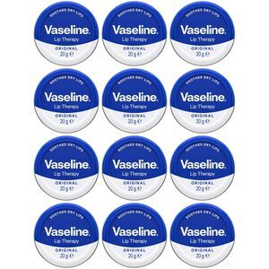 12-PACK Vaseline Original Lip Therapy Soothes Dry Lips 20g